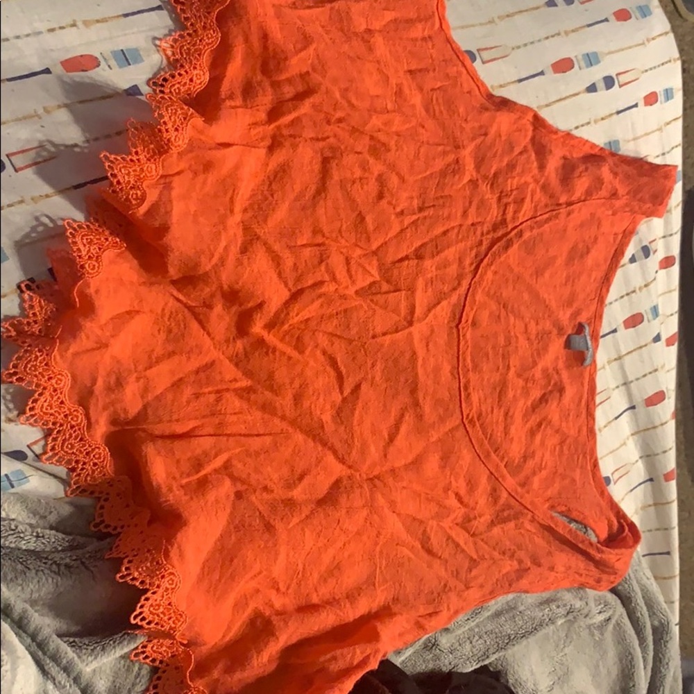 Charlotte Russe Bright Orange Crop Top